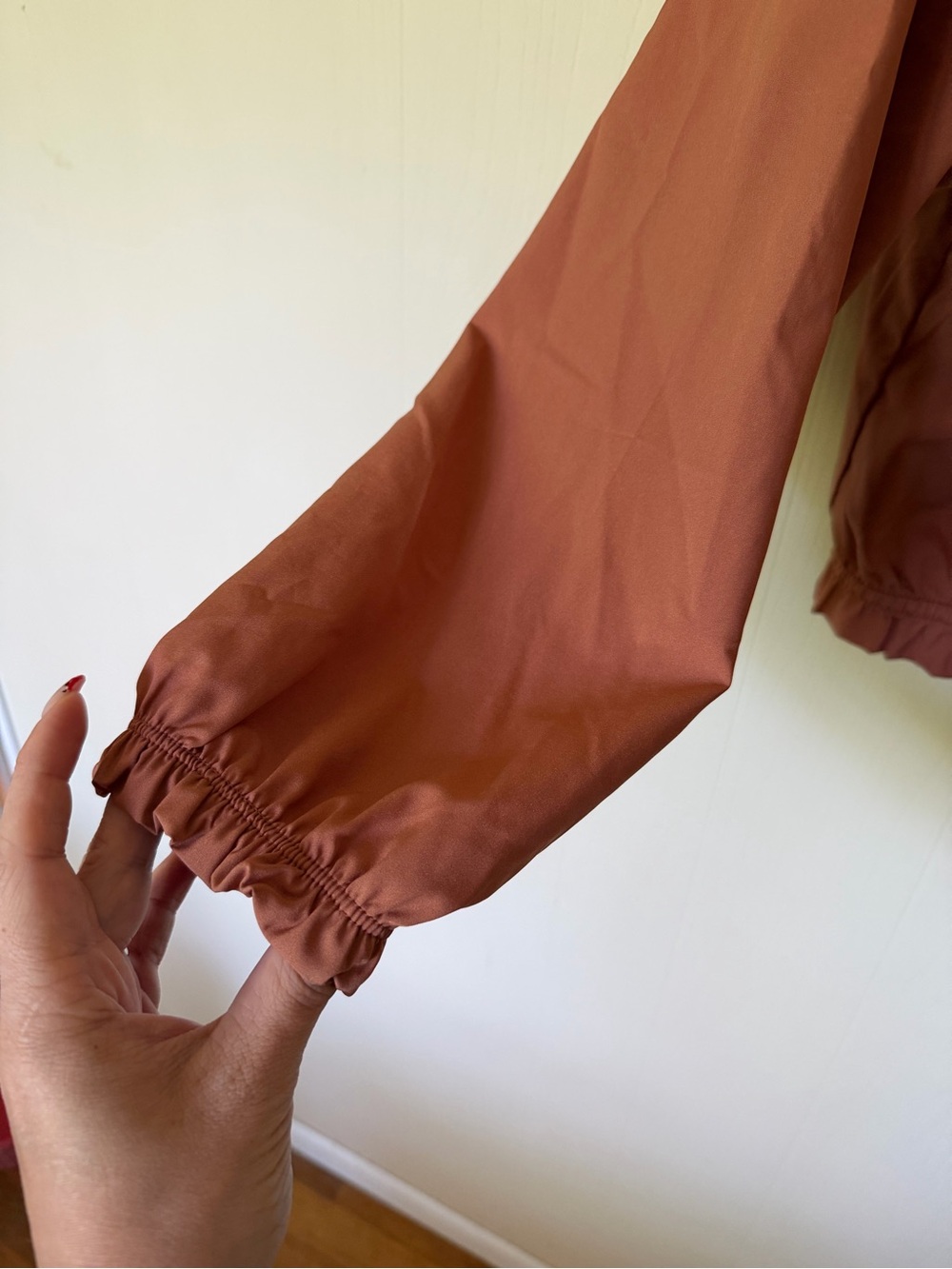 Rust Zip-Front Drawstring Activewear Jacket - Picture 4 of 6